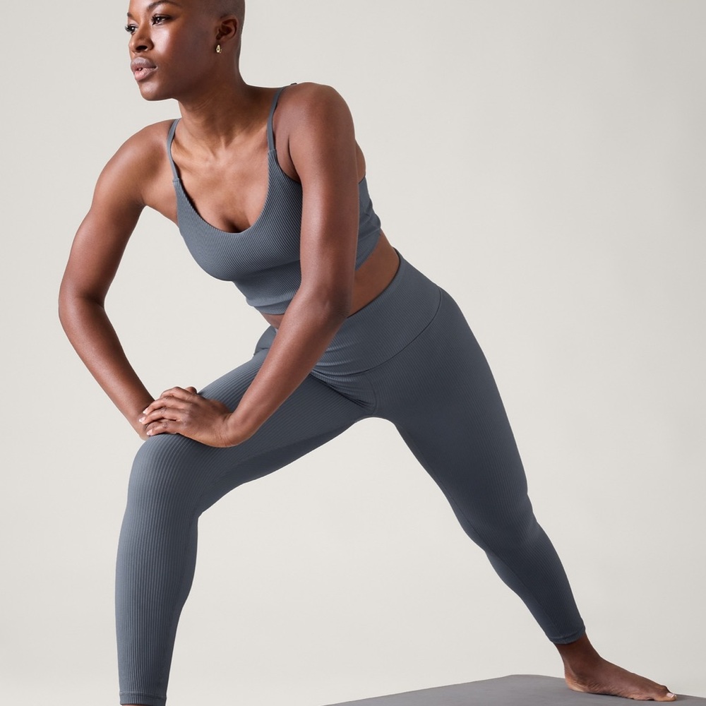 ATHLETA 🩶💙 Elation High Rise Ribbed Tight - Picture 4 of 11
